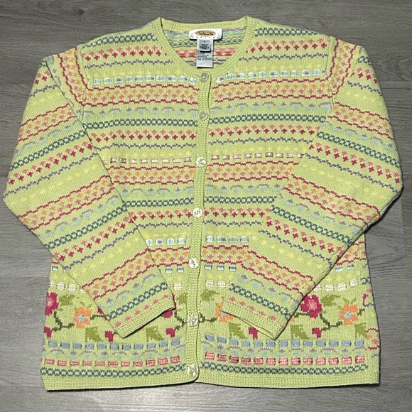 Vintage Talbots Colorful Coquette Cardigan - Picture 1 of 5